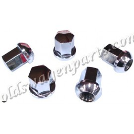 set de 5 écrous de roue aluminium style PORSCHE à appuis bombé (14x1,5) finition alu